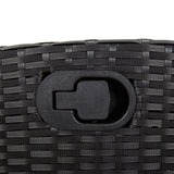 Set da Pranzo da Giardino 3 pz con Cuscini Nero in Polyrattan