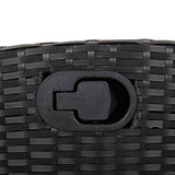 Set da Pranzo da Giardino 5 pz Nero con Cuscini in Polyrattan