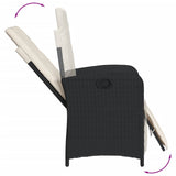 Set da Bistrò 3 pz con Cuscini Nero in Polyrattan