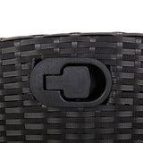 Set da Pranzo da Giardino 5 pz Nero con Cuscini in Polyrattan