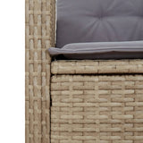 Set Pranzo da Giardino 9 pz con Cuscini Beige Misto Polyrattan