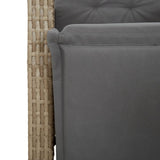 Set Pranzo da Giardino 7 pz con Cuscini Beige Misto Polyrattan