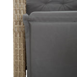 Set Pranzo da Giardino 7 pz con Cuscini Beige Misto Polyrattan