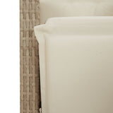 Set Pranzo da Giardino 7 pz con Cuscini Beige Misto Polyrattan