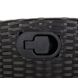 Set da Pranzo da Giardino 5 pz Nero con Cuscini in Polyrattan