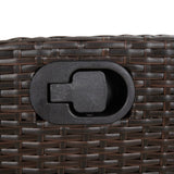 Set da Pranzo da Giardino 5pz con Cuscini in Polyrattan Marrone