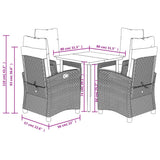 Set da Pranzo da Giardino 5 pz con Cuscini Beige in Polyrattan