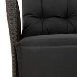 Set da Pranzo da Giardino 5 pz Nero con Cuscini in Polyrattan