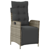 Set da Pranzo da Giardino 5 pz con Cuscini in Polyrattan Grigio