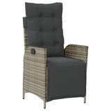 Set da Pranzo da Giardino 9 pz con Cuscini in Polyrattan Grigio