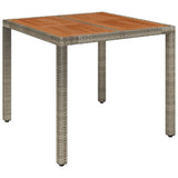 Set da Pranzo da Giardino 3 pz con Cuscini in Polyrattan Grigio
