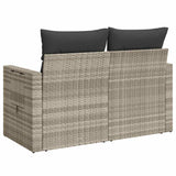 Divano da Giardino con Cuscini 2 Posti Grigio Chiaro Polyrattan