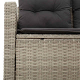 Divano da Giardino con Cuscini 2 Posti Grigio Chiaro Polyrattan