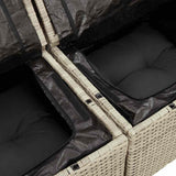 Divano da Giardino con Cuscini 2 Posti Grigio Chiaro Polyrattan