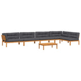 Set Divano Pallet da Giardino 6 pz con Cuscini Massello Acacia