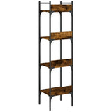 Libreria 4 Ripiani Rovere Fumo 35x30x138,5 cm Legno truciolato