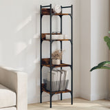 Libreria 4 Ripiani Rovere Fumo 35x30x138,5 cm Legno truciolato