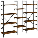 Libreria Rovere Fumo 160x28,5x136,5 cm in Legno truciolato