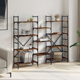 Libreria Rovere Fumo 160x28,5x136,5 cm in Legno truciolato