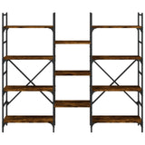 Libreria Rovere Fumo 160x28,5x136,5 cm in Legno truciolato