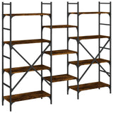 Libreria Rovere Fumo 160x28,5x136,5 cm in Legno truciolato