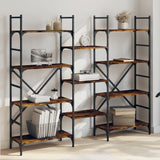 Libreria Rovere Fumo 160x28,5x136,5 cm in Legno truciolato