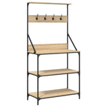Scaffale Cucina Ganci 4 Ripiani Rovere Sonoma Legno truciolato