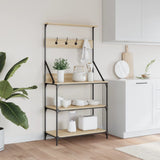 Scaffale Cucina Ganci 4 Ripiani Rovere Sonoma Legno truciolato