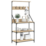 Scaffale Cucina Ganci 4 Ripiani Rovere Sonoma Legno truciolato
