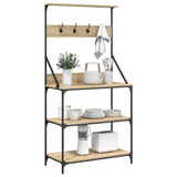 Scaffale Cucina Ganci 4 Ripiani Rovere Sonoma Legno truciolato