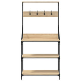 Scaffale Cucina Ganci 4 Ripiani Rovere Sonoma Legno truciolato