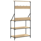 Scaffale Cucina Ganci 4 Ripiani Rovere Sonoma Legno truciolato