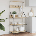 Scaffale Cucina Ganci 4 Ripiani Rovere Sonoma Legno truciolato