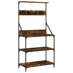 Scaffale Cucina Ganci 4 Ripiani Rovere Fumo Legno truciolato