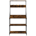 Scaffale Cucina Ganci 4 Ripiani Rovere Fumo Legno truciolato