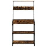 Scaffale Cucina Ganci 4 Ripiani Rovere Fumo Legno truciolato