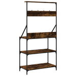 Scaffale Cucina Ganci 4 Ripiani Rovere Fumo Legno truciolato