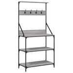 Scaffale Cucina Ganci 4 Ripiani Grigio Sonoma Legno truciolato