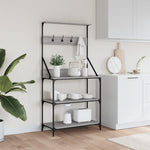 Scaffale Cucina Ganci 4 Ripiani Grigio Sonoma Legno truciolato