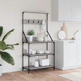 Scaffale Cucina Ganci 4 Ripiani Grigio Sonoma Legno truciolato