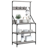 Scaffale Cucina Ganci 4 Ripiani Grigio Sonoma Legno truciolato