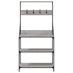 Scaffale Cucina Ganci 4 Ripiani Grigio Sonoma Legno truciolato