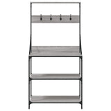 Scaffale Cucina Ganci 4 Ripiani Grigio Sonoma Legno truciolato