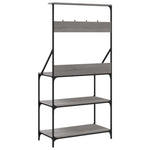 Scaffale Cucina Ganci 4 Ripiani Grigio Sonoma Legno truciolato