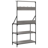 Scaffale Cucina Ganci 4 Ripiani Grigio Sonoma Legno truciolato