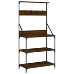 Scaffale Cucina Ganci 4Ripiani Rovere Marrone Legno truciolato