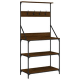 Scaffale Cucina Ganci 4Ripiani Rovere Marrone Legno truciolato