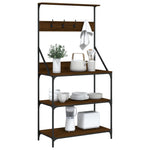 Scaffale Cucina Ganci 4Ripiani Rovere Marrone Legno truciolato