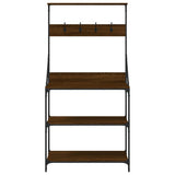 Scaffale Cucina Ganci 4Ripiani Rovere Marrone Legno truciolato