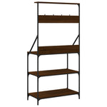 Scaffale Cucina Ganci 4Ripiani Rovere Marrone Legno truciolato
